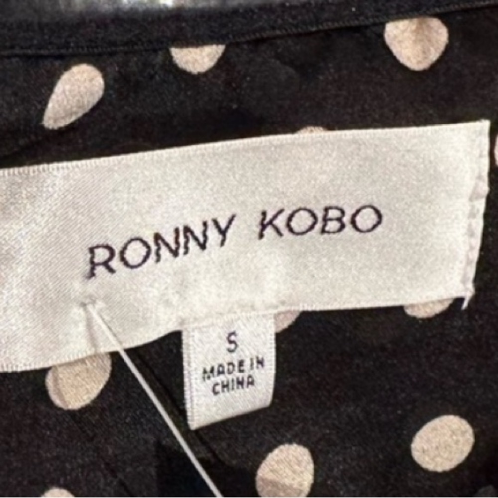 Ronny Kobo Collection Black Strapless Dress with White Dots - Picture 4 of 6